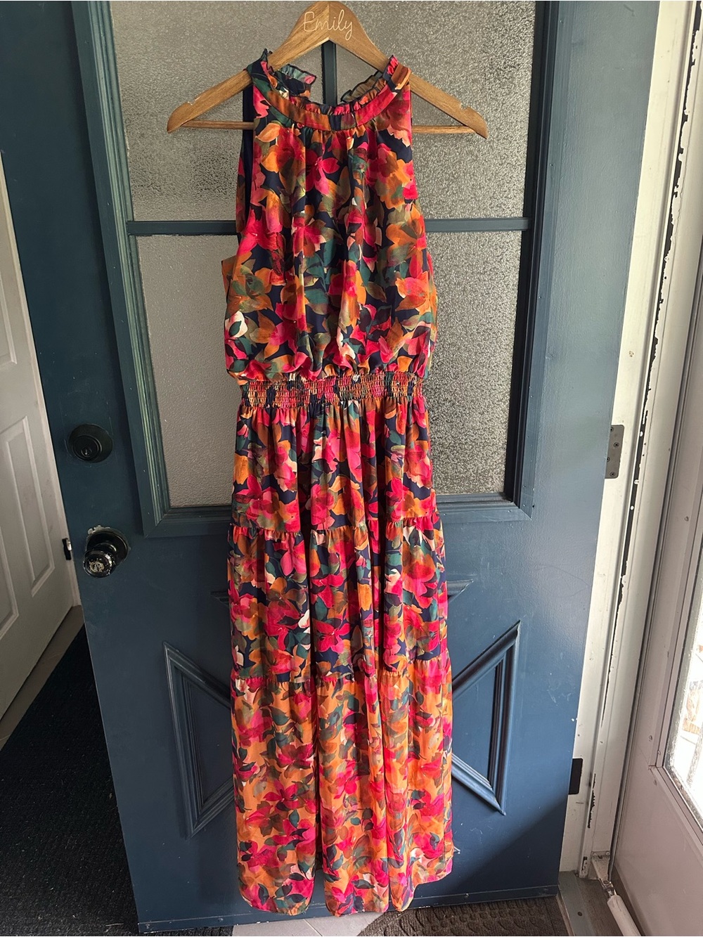 Vince Camuto Multicolor Floral Halter Maxi Dress